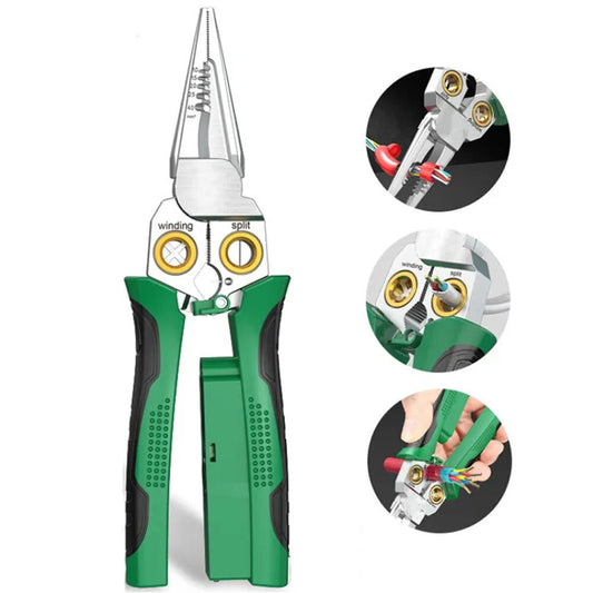 Avelena | 8 in 1 Drahtabzieher Twister zum Schneiden und Ziehen von Drähten, Kabelschneider, Spannungsprüferzange, 12V bis 250V unter Spannung