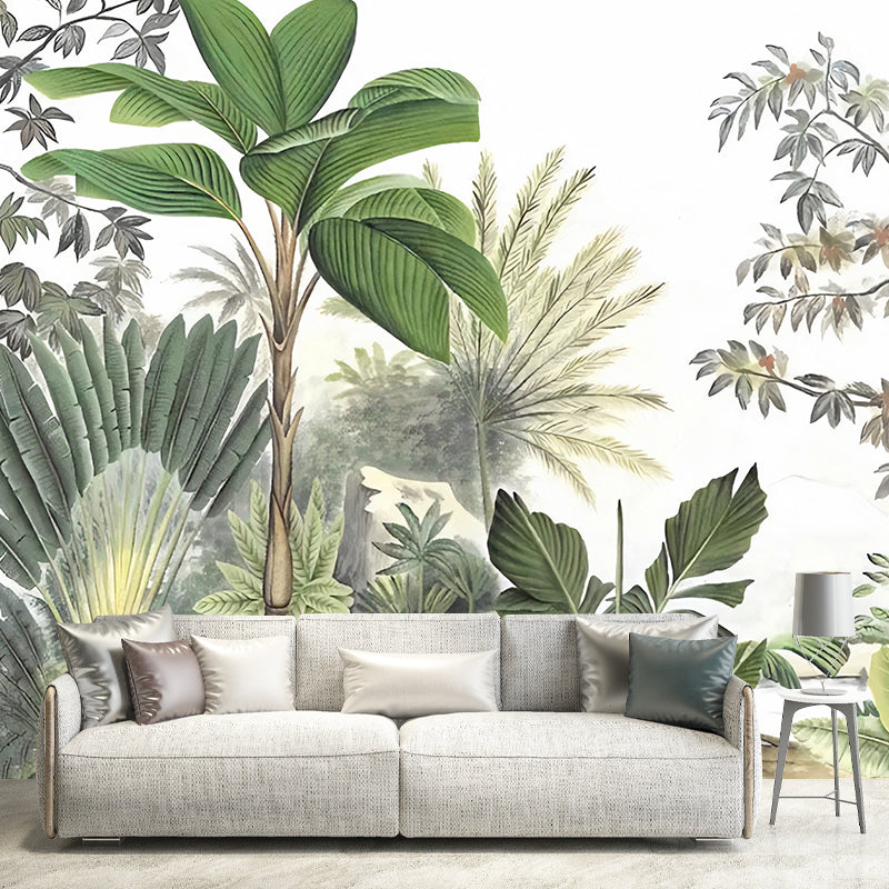 Avelena | Whole Botanical Plant Wall Mural für Gästezimmer Dekor Nordic Leaf Wandkunst In Grün, Wasserfest