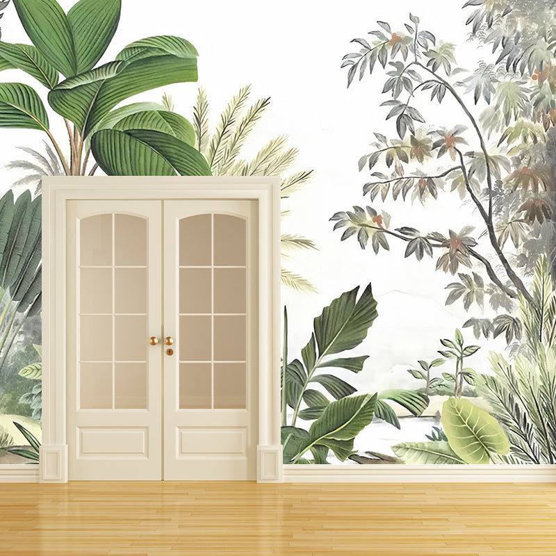 Avelena | Whole Botanical Plant Wall Mural für Gästezimmer Dekor Nordic Leaf Wandkunst In Grün, Wasserfest