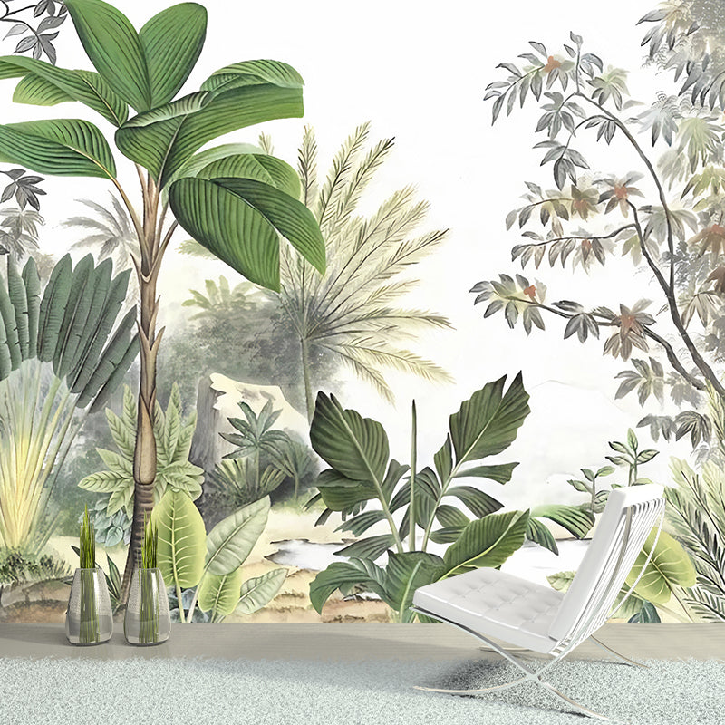 Avelena | Whole Botanical Plant Wall Mural für Gästezimmer Dekor Nordic Leaf Wandkunst In Grün, Wasserfest