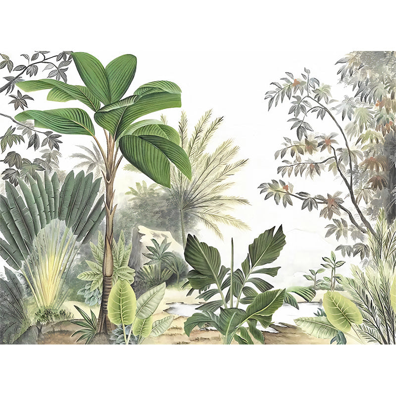 Avelena | Whole Botanical Plant Wall Mural für Gästezimmer Dekor Nordic Leaf Wandkunst In Grün, Wasserfest