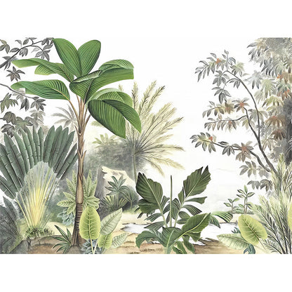 Avelena | Whole Botanical Plant Wall Mural für Gästezimmer Dekor Nordic Leaf Wandkunst In Grün, Wasserfest