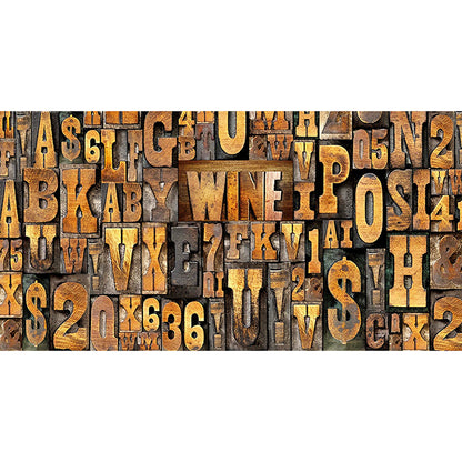Avelena | Whole Letters Mural Wallpaper For Living Room Decoration 3D Effect Wall Art In Yellow And Brown, Stain-Resistant