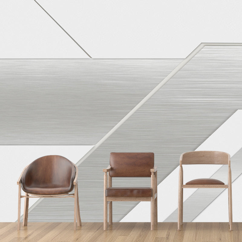 Avelena | Großer Foto-Stil Geometrien Tapete für Gästezimmer In Grau, Maßgeschneiderte Größe Verfügbar