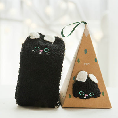 Avelena | Weihnachts-Socken im Geschenkbox-Design | Flauschige Haus- & Kuschelsocken | Universalgröße
