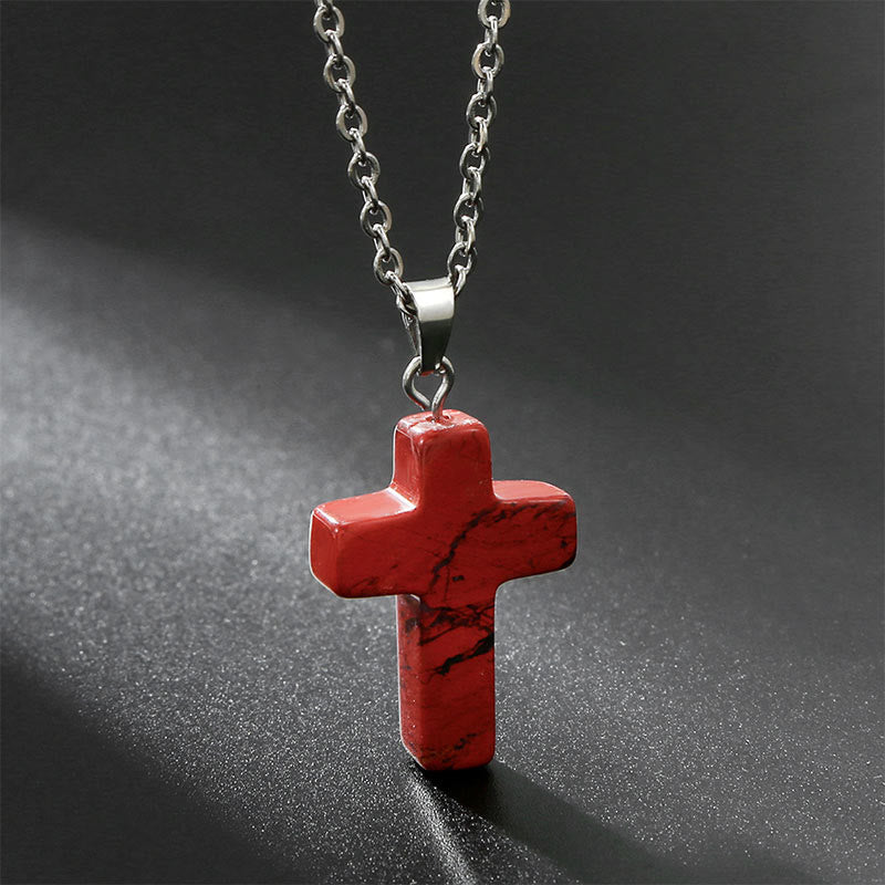 Avelena | Natürliche Edelsteine Kreuz Halskette Eine Spirituelle Schmuckerfahrung