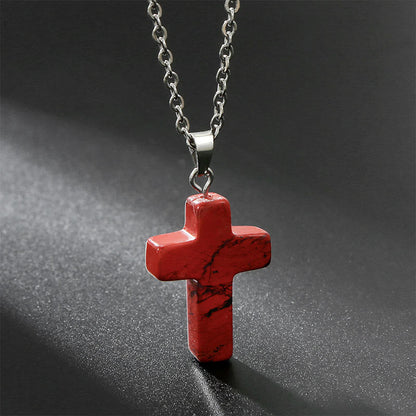 Avelena | Natürliche Edelsteine Kreuz Halskette Eine Spirituelle Schmuckerfahrung