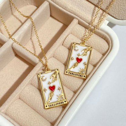 Avelena | Amara Tarot Tropfen Anhänger Kette mit Zirkonia Vergoldung