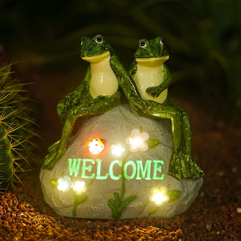 Avelena | Sonnenbeschienene Gartenstatue Mit Saftigen Pflanzen Und Led-Licht, Außen Garten Dekor