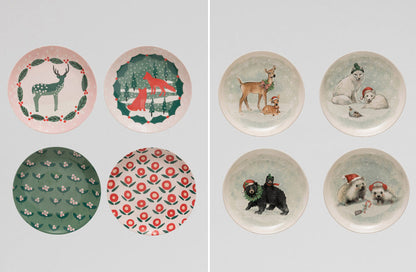 Avelena | Gusseisen Weihnachten Teller, Set mit 4 Wähle Deinen Stil