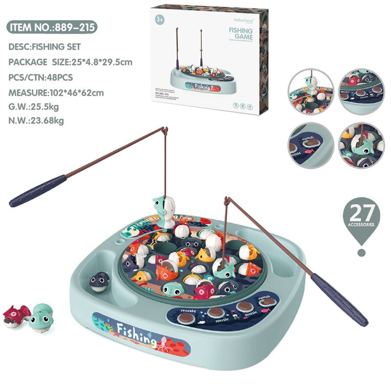 Avelena | Spielhaus Simulation Baby Fisch Spielzeug Kinder Elektrisches Rotierendes Musik Licht Funktion Eltern-Kind Interaktion