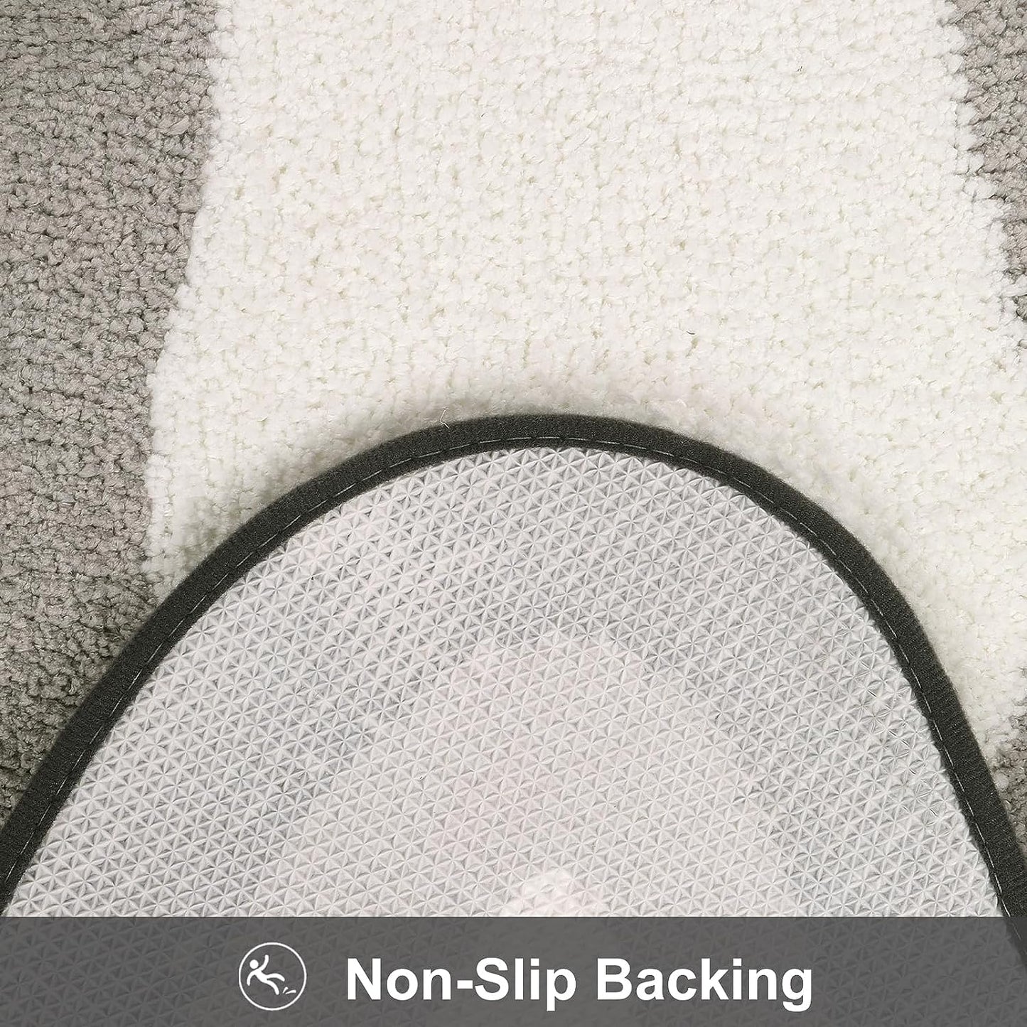 Avelena | Schwarz Verlauf Badmatten, Teppich für Badezimmer, Süßer rutschfester unregelmäßiger Teppich für Duschraum