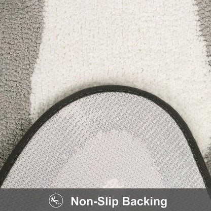 Avelena | Schwarz Verlauf Badmatten, Teppich für Badezimmer, Süßer rutschfester unregelmäßiger Teppich für Duschraum