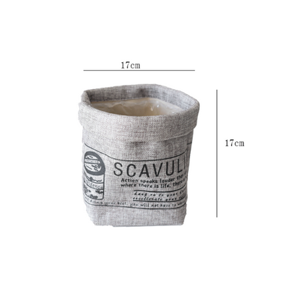 Avelena | Dekorativer Stoffpflanztopf mit Aufdruck – Vielseitiger Aufbewahrungstopf für Pflanzen und Deko