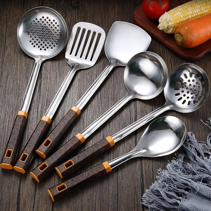 Avelena | Holzmaserung Edelstahl Besteck | 6-teiliges Set