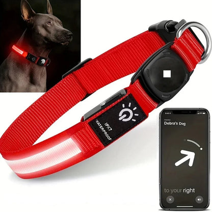 Avelena | Blinkende Hundehalsbänder – Wasserdichtes LED Leucht-Hundehalsband mit USB wiederaufladbarem Licht, Hundehalsbänder beleuchtet für Nachtsicherheit, Alle Größen