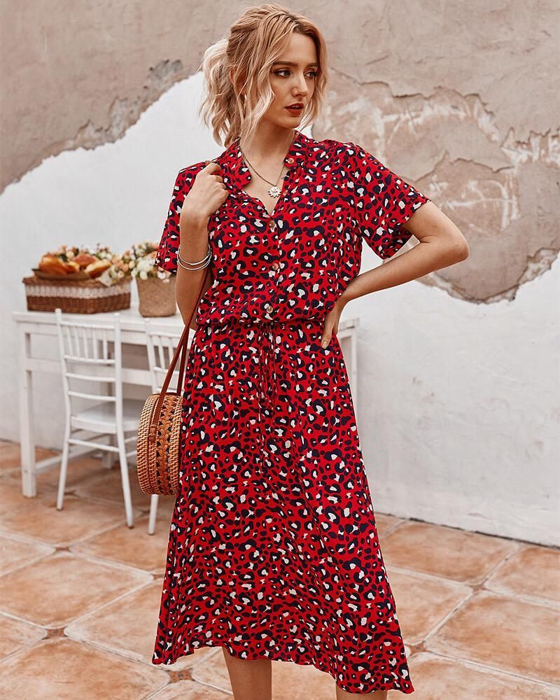 Avelena Dots Print Sommerkleid