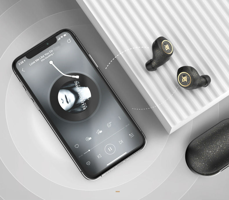 Avelena | Bluetooth 5.0 Wireless-Headset mit Touch-Steuerung, Geräuschreduzierung, schneller Verbindung, HiFi-Soundqualität und IPX5 wasserdicht, für Zuhause, Büro und Schule (Sternenschwarz)