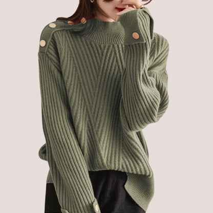 Avelena | Gemütlicher Rollkragenpullover mit Knopfakzenten