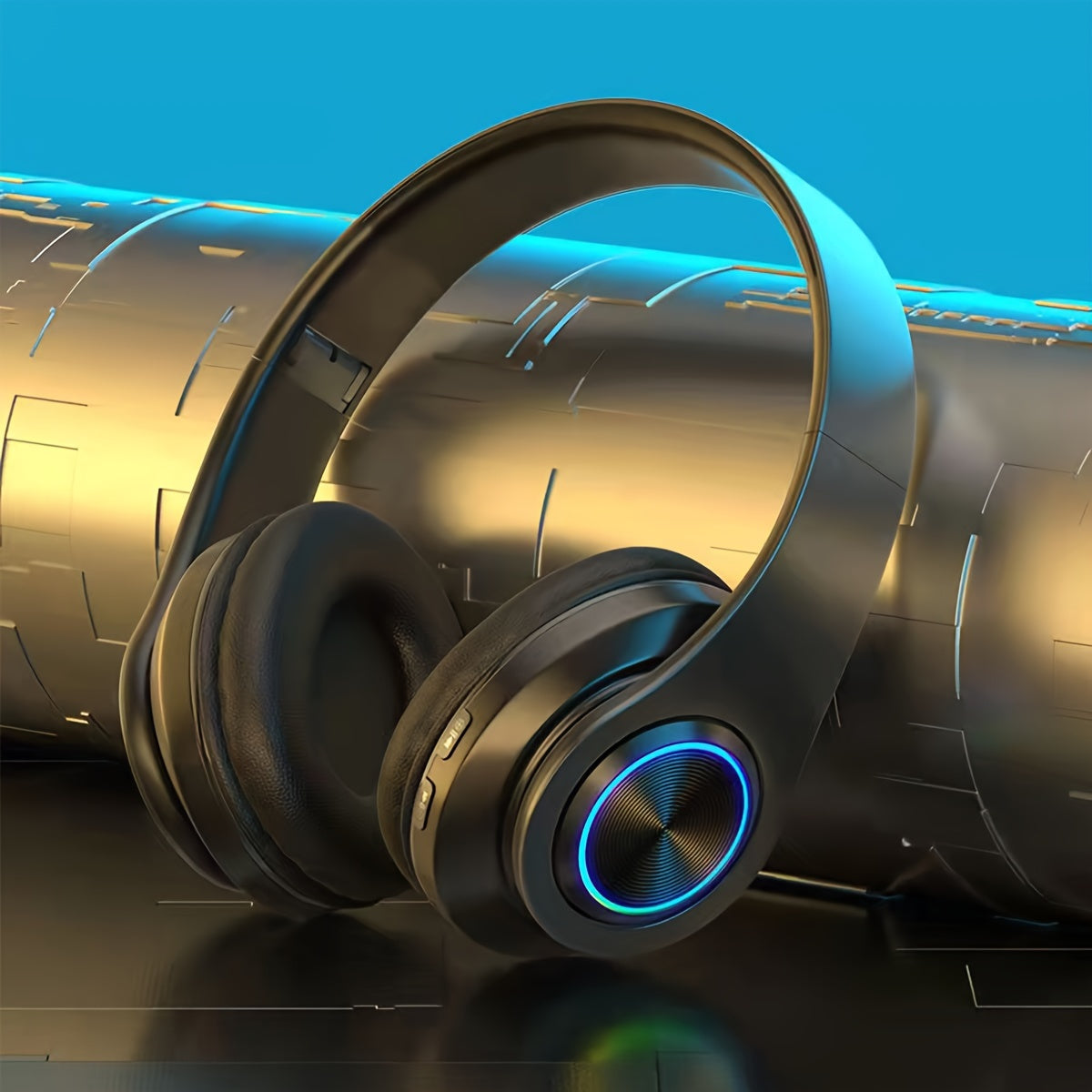 Avelena | BeatLuxe | Zusammenklappbare Over-Ear Kopfhörer mit eingebautem Mikrofon