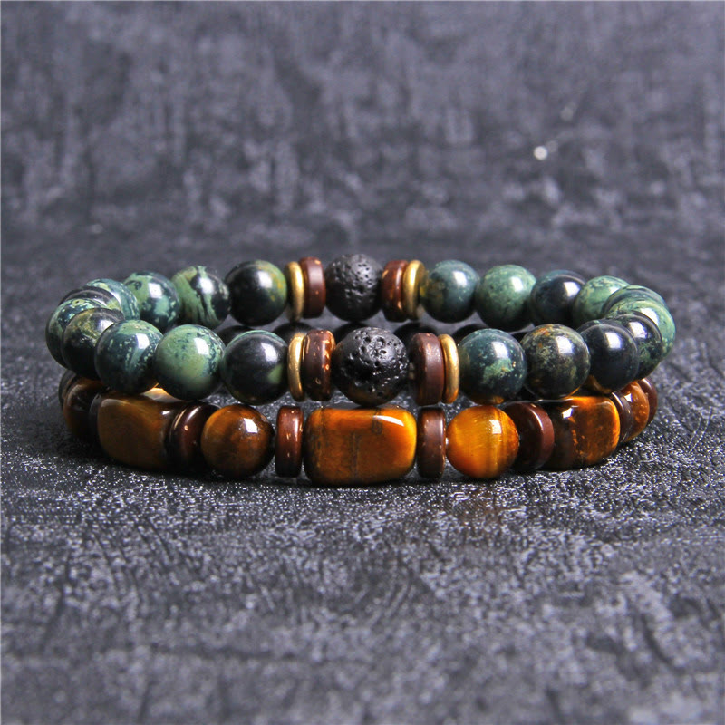 Avelena | Afrikanisch Türkis & Tigerauge Armband Naya