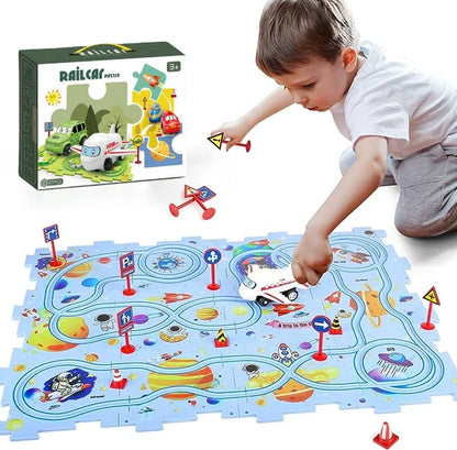 Avelena | Kinder Lern Puzzle Strecke Auto Spielset