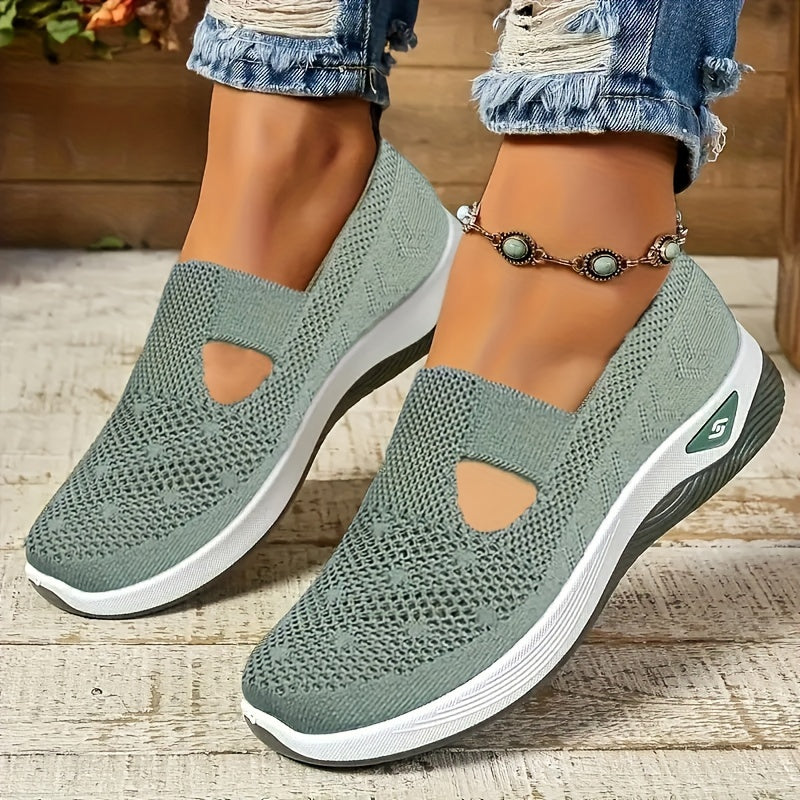 Avelena Leichte Strick-Cut-Out Sneaker für Damen | Atmungsaktiv für den Alltag