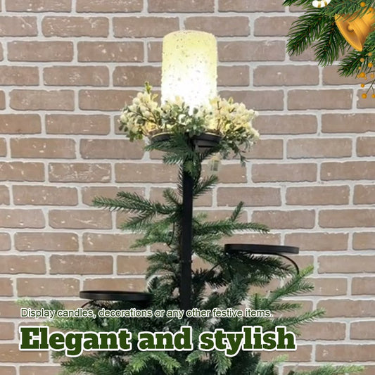 Avelena | Weihnachtsbaum Topper Regal | 3-stufig | Schwarz | Metall