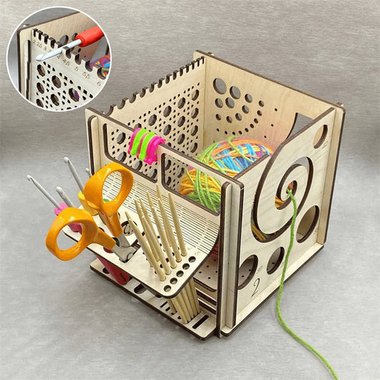 Avelena | All-in-One Holz Garnschale - Multifunktionales Strickwerkzeug
