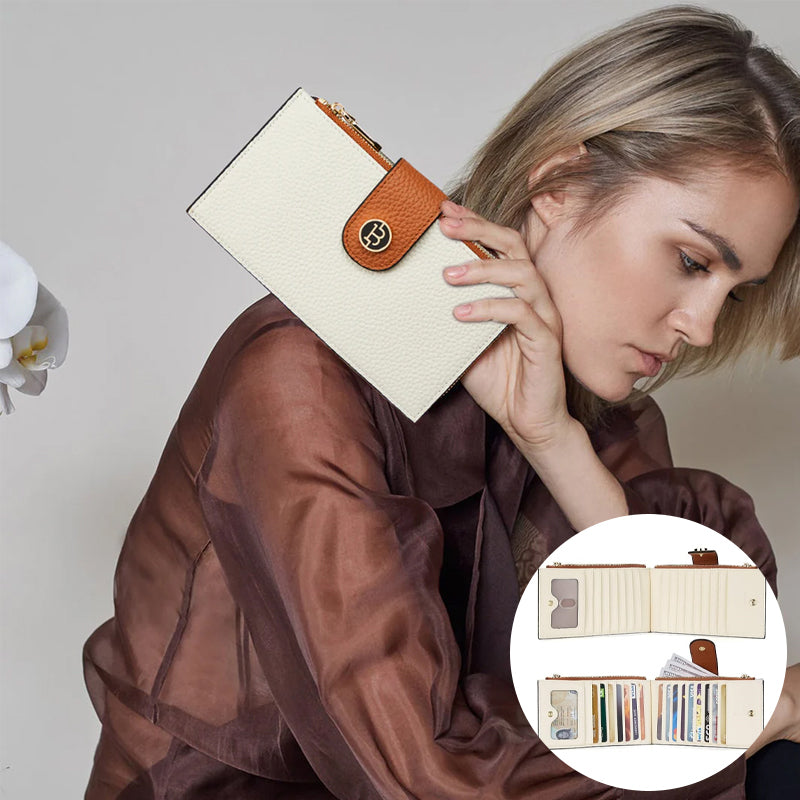 Avelena | Trendige Clutch mit Reißverschlusstaschen und Kartenfächern