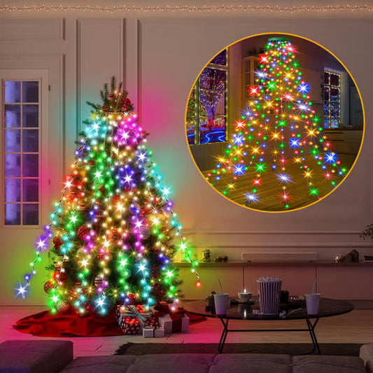Avelena | Weihnachtsbaum Wasserfalllichter mit Ring