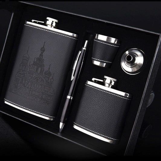 Avelena | 9oz Hochwertiges Edelstahl 304 Flachmann-Set Whiskey Wein Flasche Alkohol Getränkeflasche Reise Trinkgeschirr Für Geschenke