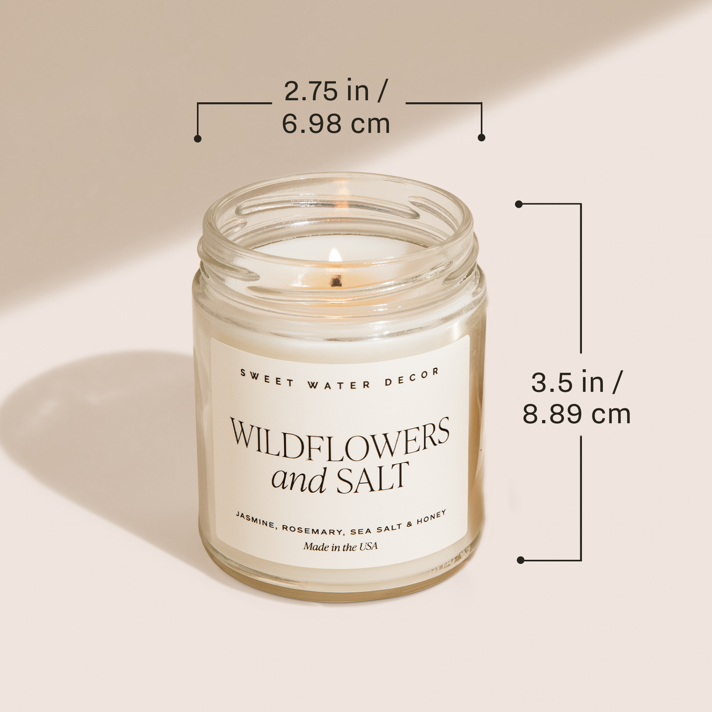 Avelena | Cashmere und Vanille Soja Kerze, Klarer Behälter 9Oz