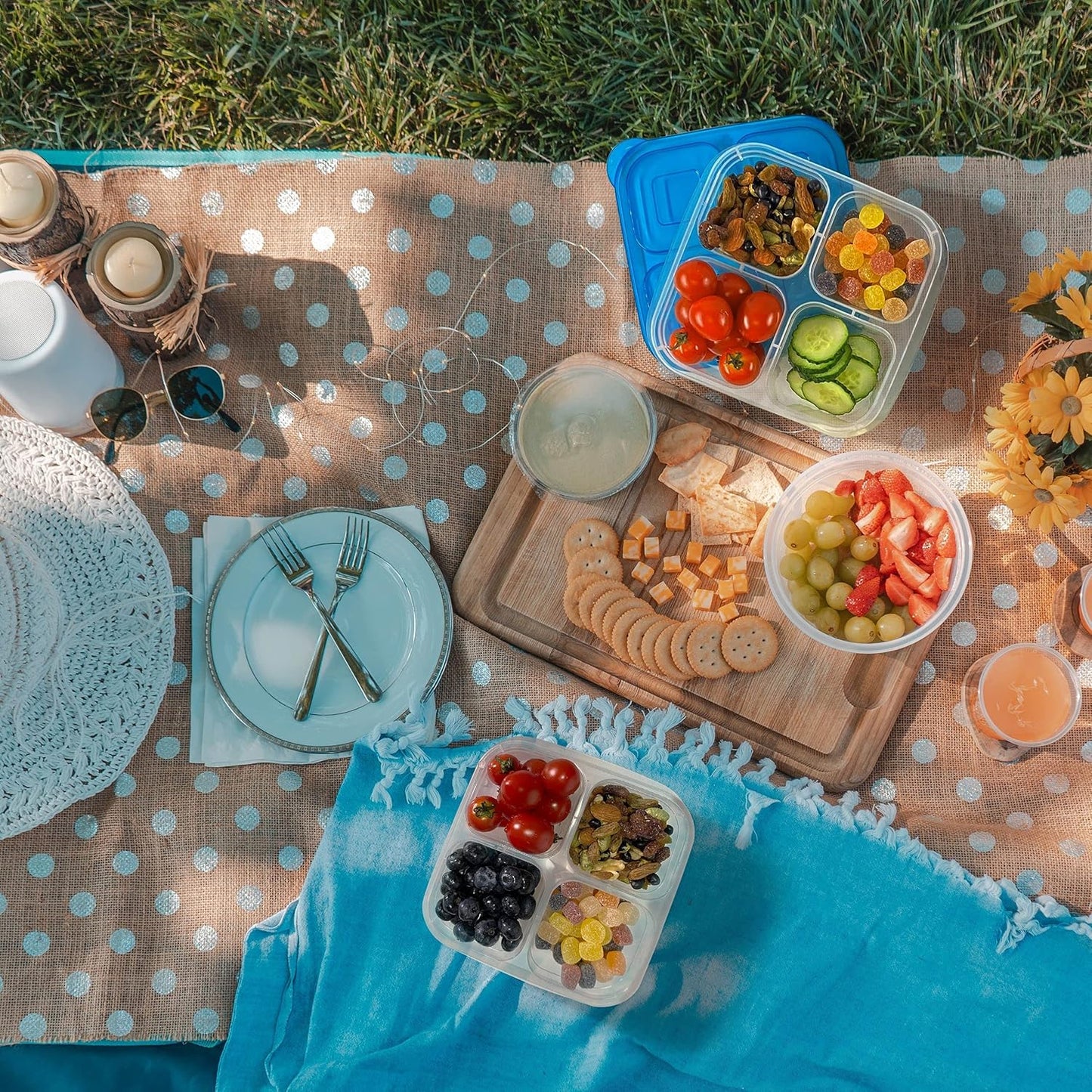 Avelena | 6Er-Pack Wiederverwendbare Bento-Box Mahlzeiten Vorbereitungsset