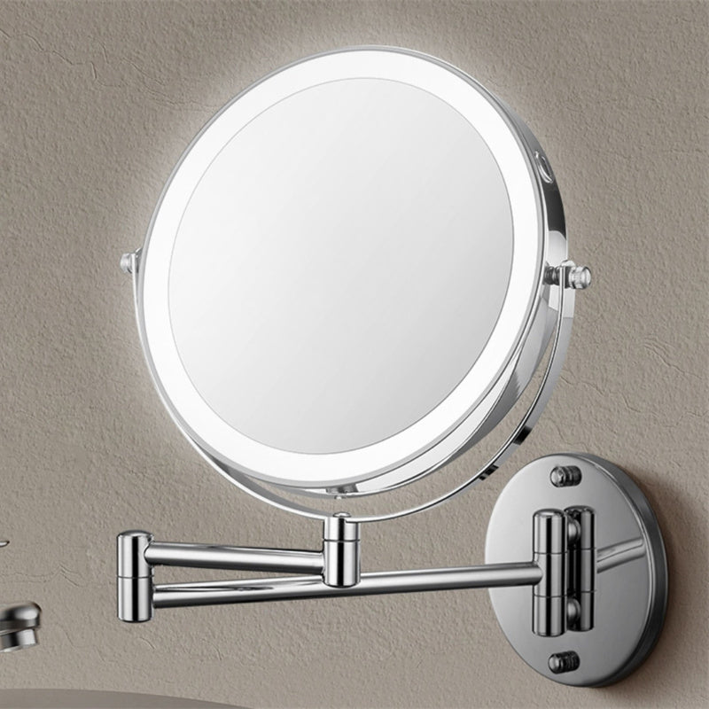 Avelena | Wiederaufladbarer Wandspiegel zum Rasieren | 360° Drehung. 1X/10X Vergrößerung & Einstellbare LED-Beleuchtung für den Einsatz im Badezimmer