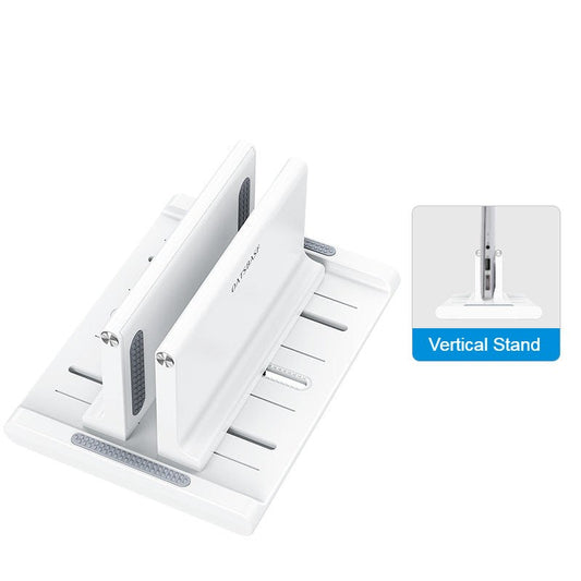 Avelena | Vertikaler Laptopständer, mit zusätzlichem Handy-/Tablet-Halter, für Zuhause & Büro
