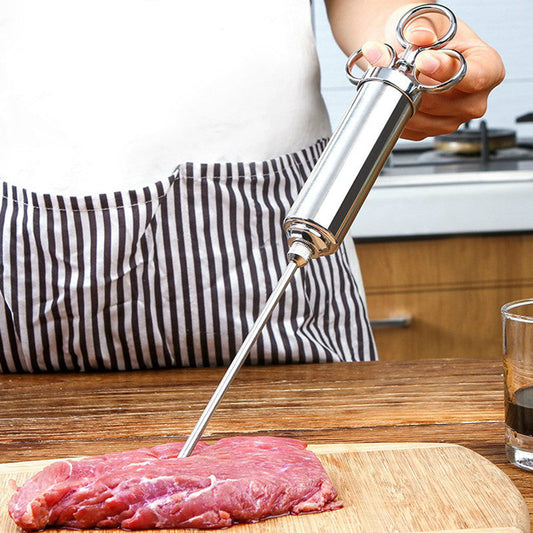 Avelena | Edelstahl Fleisch Marinade Injektor, mit 3 Nadeln, für Fleisch, Truthahn, Bruststück