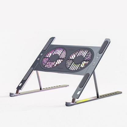 Avelena | Tragbarer Ergonomischer Laptop-Kühlerständer mit verstellbarer Höhe und leisen LED-Lüftern