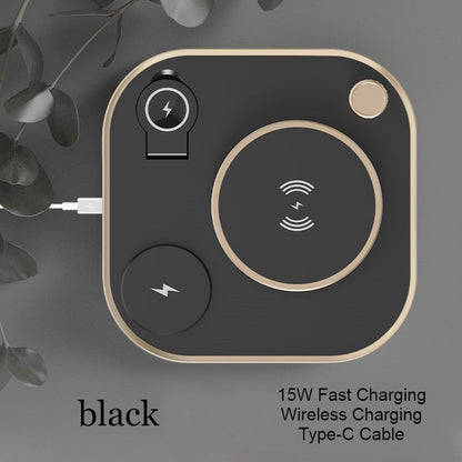 Avelena | 5-in-1 Schreibtischlampe mit 3 kabellosen Ladegeräten & verstellbarem Licht, für Zuhause & Büro