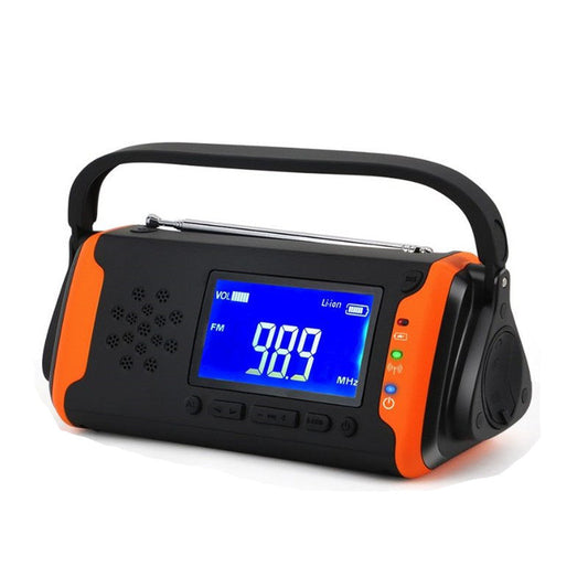 Avelena | Wiederaufladbares Handkurbel-Notradio, mit LED-Taschenlampe, SOS-Alarm, 4000mAh Powerbank, für Wandern, Camping