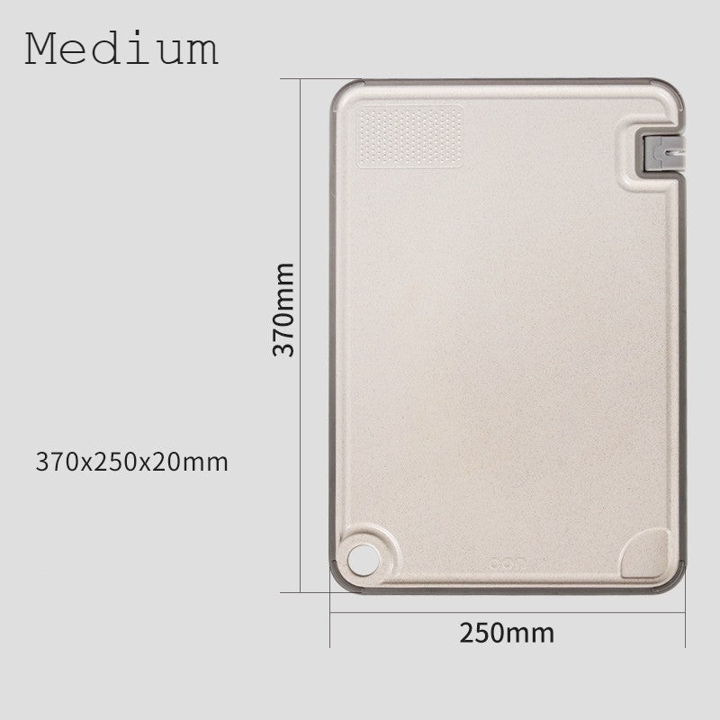 Avelena | Schneidebrett mit integriertem Messerschärfer, Knoblauchreibe, Saftauffang und rutschfester Unterseite, für Fleisch, Gemüse, Käse