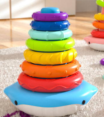 Avelena | Regenbogen Turm Zusammenklappbares Musikspielzeug Kinder Frühe Bildung 0-1 Jahre Alte Baby Groß Flipper Zusammenklappbar Fähre