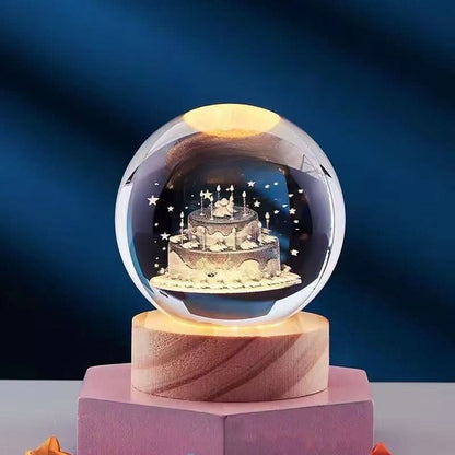 Avelena | Elegante 3D LED-Nachtlampe mit funkelndem Kristallschein