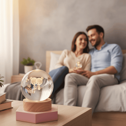 Avelena | Elegante 3D LED-Nachtlampe mit funkelndem Kristallschein