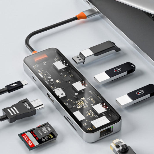 Avelena | Acht-in-Eins Multi-Interface Transparent Erweiterungsdock
