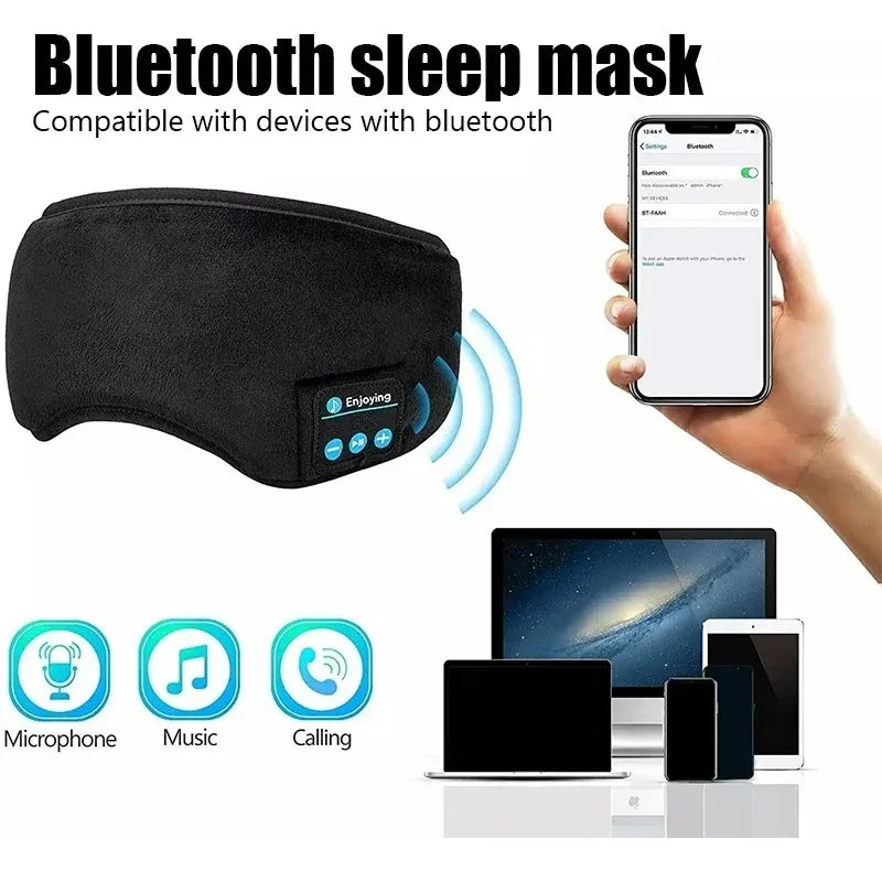 Avelena | Bluetooth Schlafmaske Weich Atmungsaktive Augenmaske für Besserer Schlaf