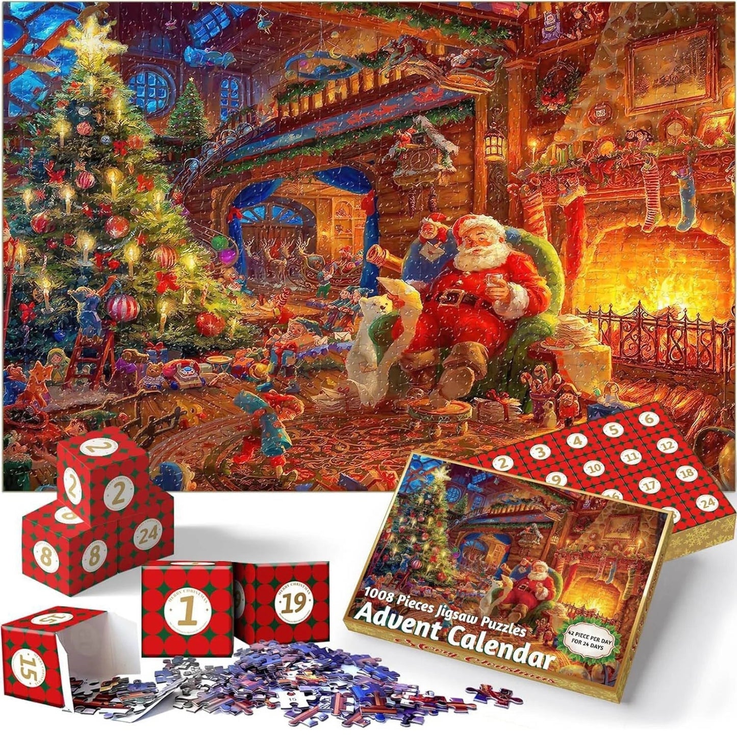Avelena | Puzzleadvent 24 Puzzleteile Adventskalender Kalender - Zufälliges Design