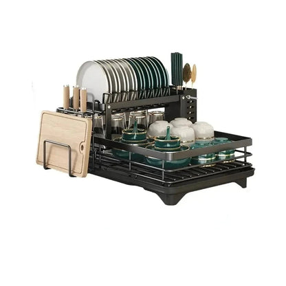 Avelena | Verstellbarer Edelstahl Geschirrabtropfer – Platzsparender Küchenspüler für Teller, Gläser & Besteck