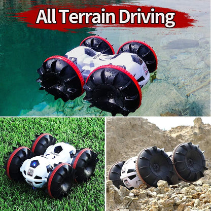Avelena | Amphibisches ferngesteuertes Auto, All-Terrain-Fußball, ferngesteuertes Boot, Poolspielzeug, Geschenk für Jungen und Mädchen