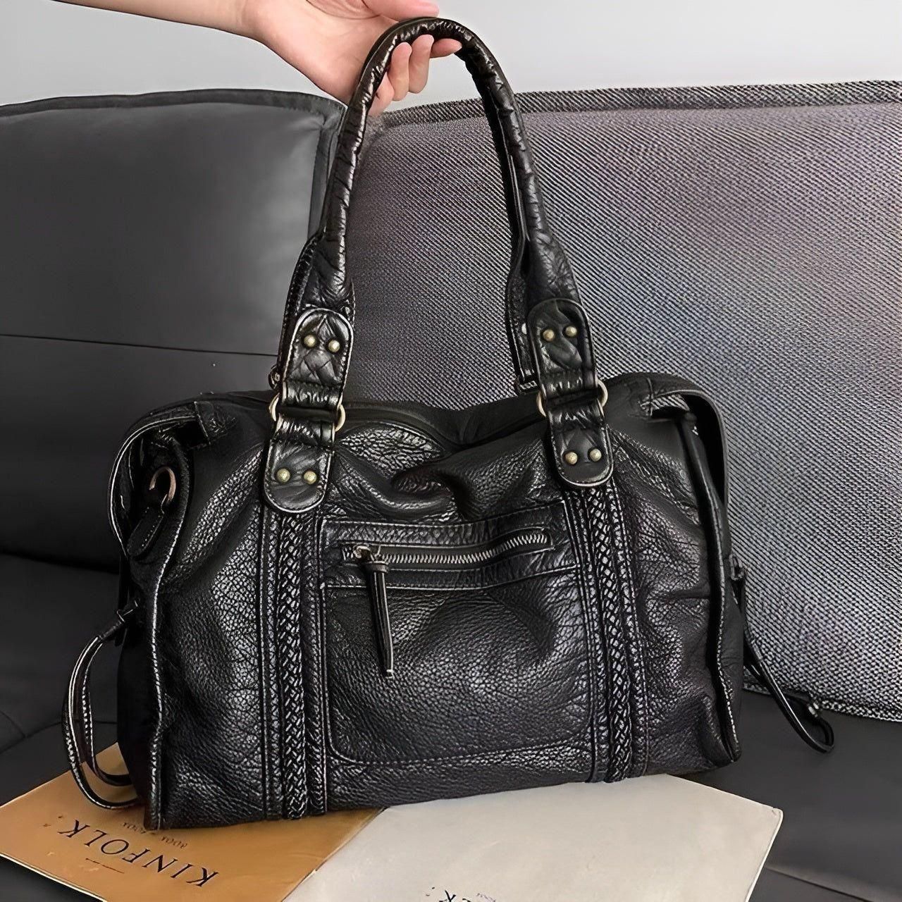 Avelena | Echtes Leder Schultertasche – Elegante & Strapazierfähige Handtasche für die Arbeit und den Alltag